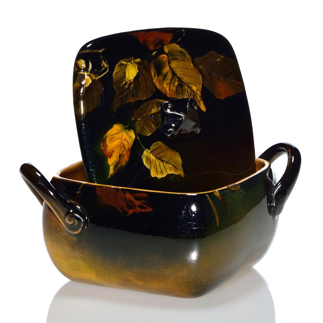 Rookwood Standard covered handled box, 3 1/4”X6 (1 of 2)