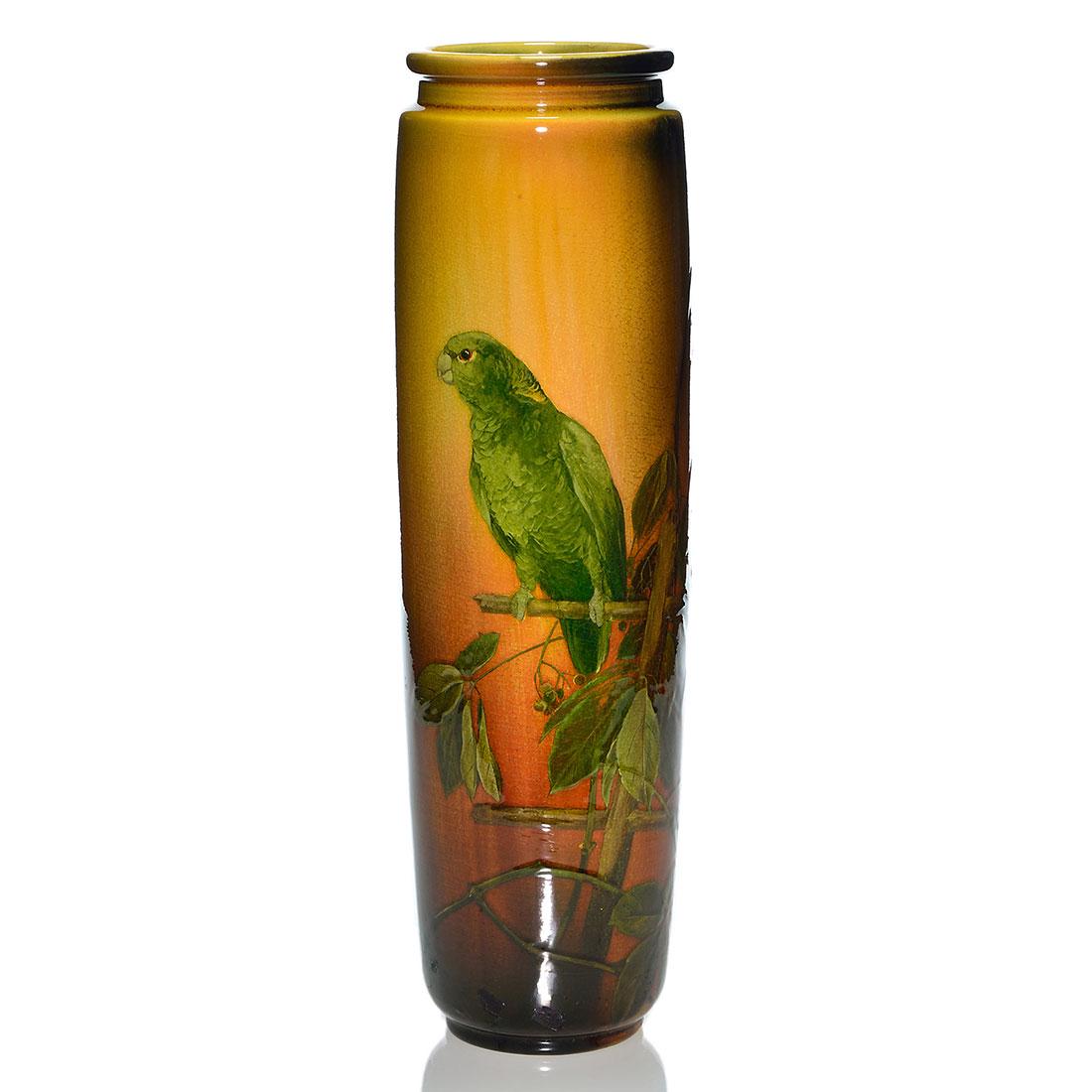 Rookwood Standard vase, Amazon Parrot, KS, 17 1/8” (1 of 3)
