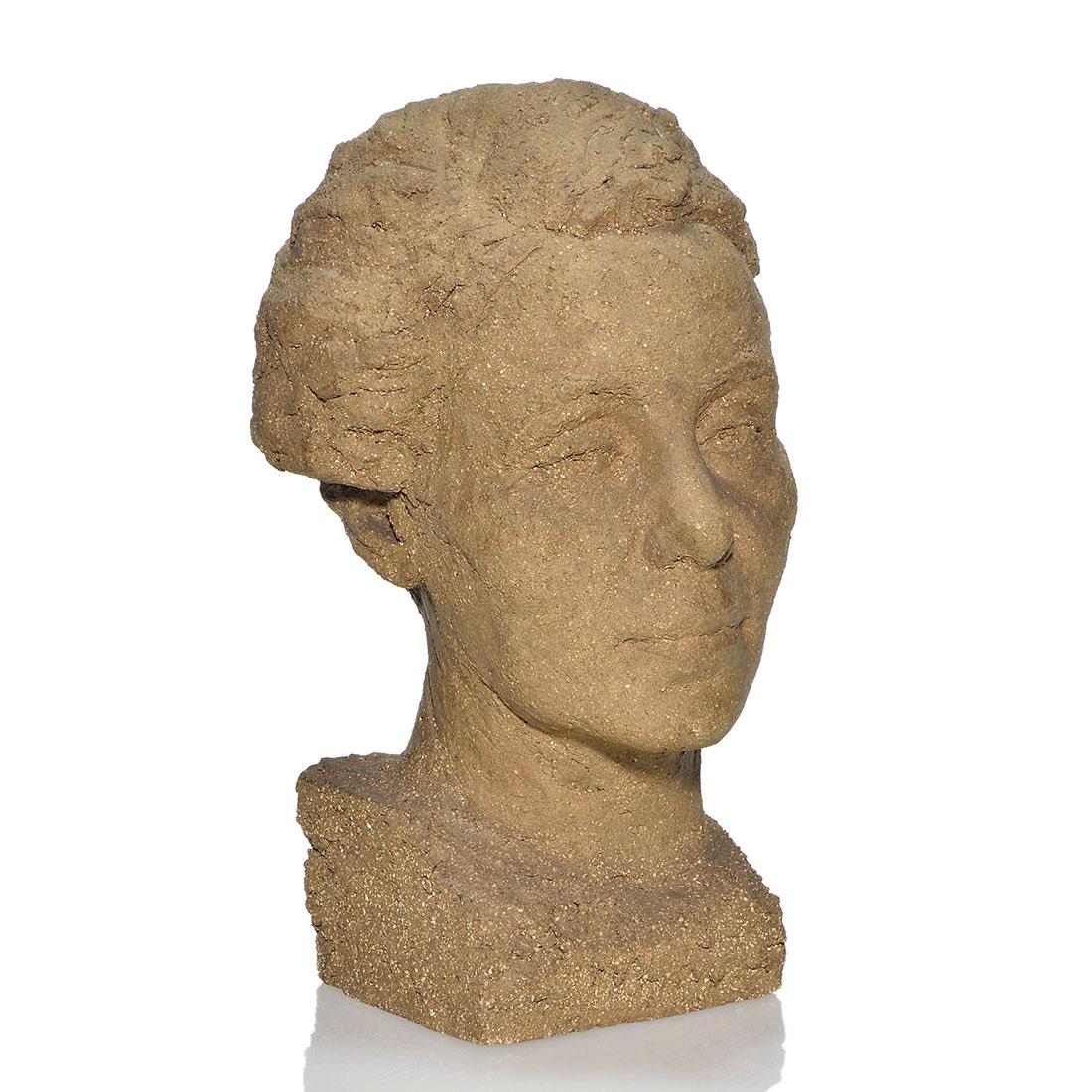 Louise Abel ceramic Woman head sculpture, 12 1/4” (1 of 3)