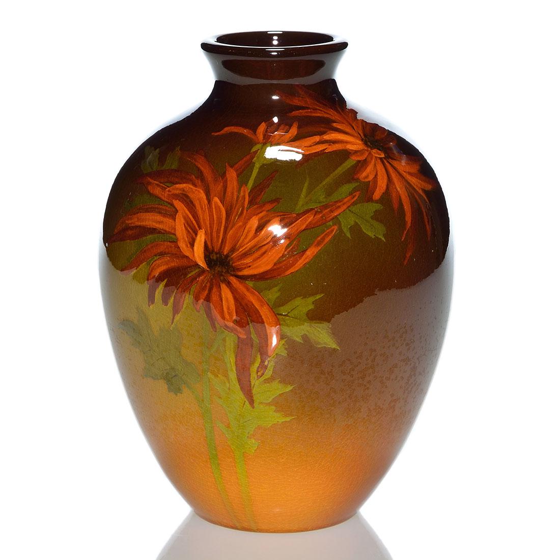 Rookwood Standard vase, echinacea, 8 1/4”, (1 of 2)