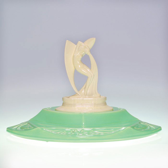 155: Cowan Dawn flower frog and bowl, 11 3/4 x 18"" - Dec 03, 2011