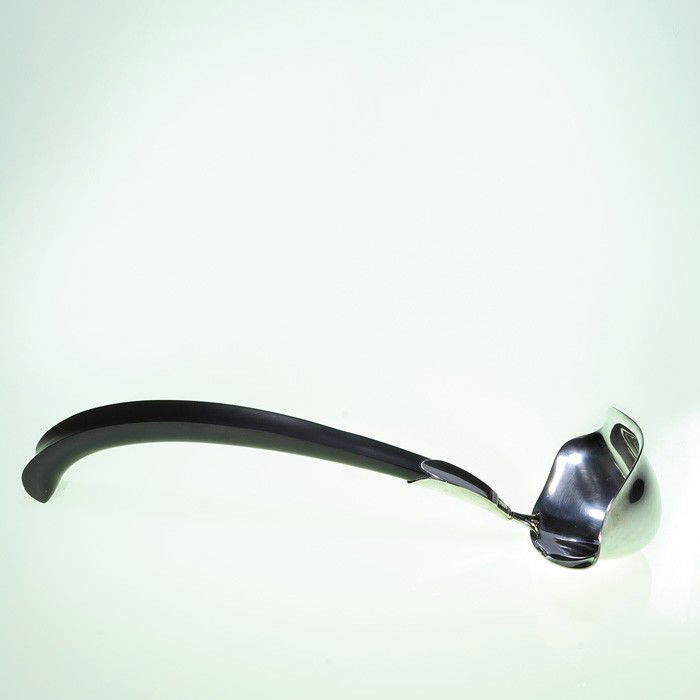 La Paglia Design for International Sterling punch: Attractive La Paglia Design silver and ebony punch ladle for International Sterling. Length 11 1/2 inches. Impressed "International Sterling, La Paglia Designed, 304" on the handle. Graceful form, exc