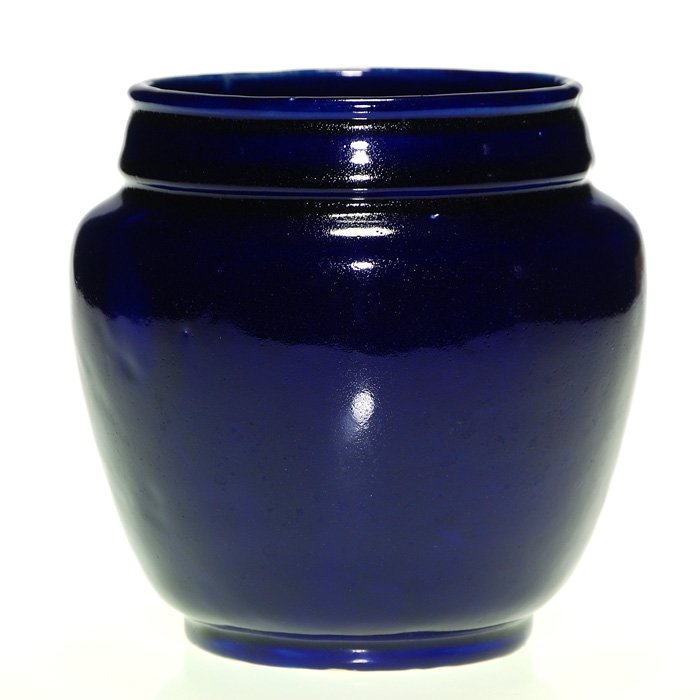 Paul Gardner, Alfred University vase, 5 3/4”: Alfred Ceramic Guild vase done by Paul Gardner in 1927. The Cobalt blue form is marked as follows: “Mold of Alfred Ceramic Guild Poured by PVG Apr. 6, 1927” along with number ‘29. PVG are the in
