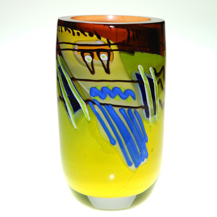 Andres Chapman Studio vase, “Masque”, 8 3/4”, ‘83