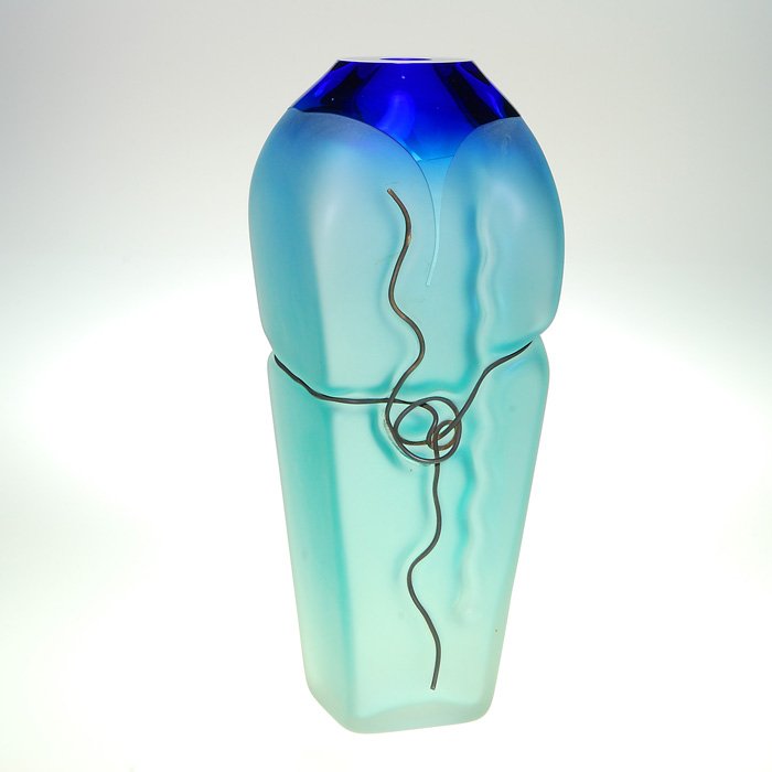 Jim & Connie Grant vase, wire wrap, 13"