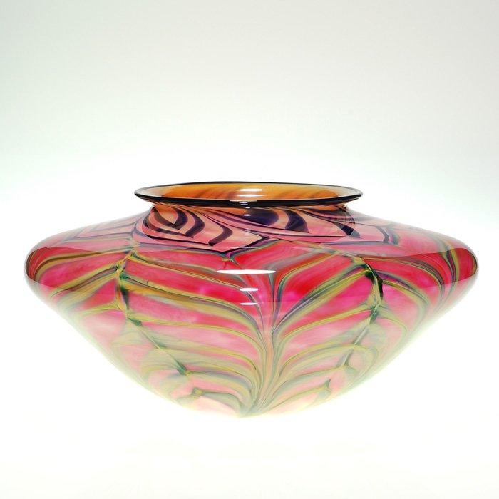 Daniel Lotton center vase, hooked foliage, 6”X14”