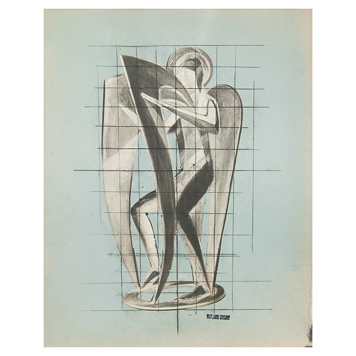 9 Waylande Gregory drawings for Berkshire Arts Center: Nine large Waylande Gregory drawings intended for the construction of the Berkshire Cultural Arts Center in Massachusetts that never transpired. Two are hand signed Waylande Gregory and seven are ink