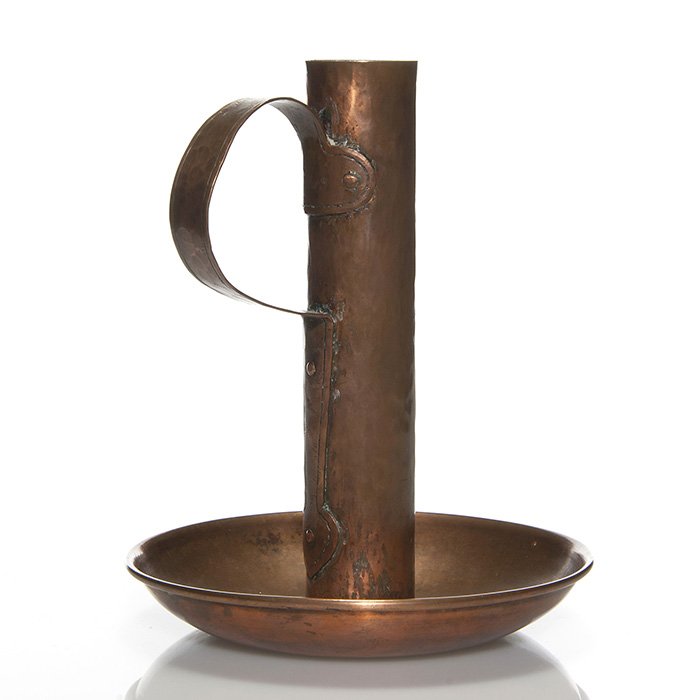 Gustav Stickley candle holder, 8 1/2”