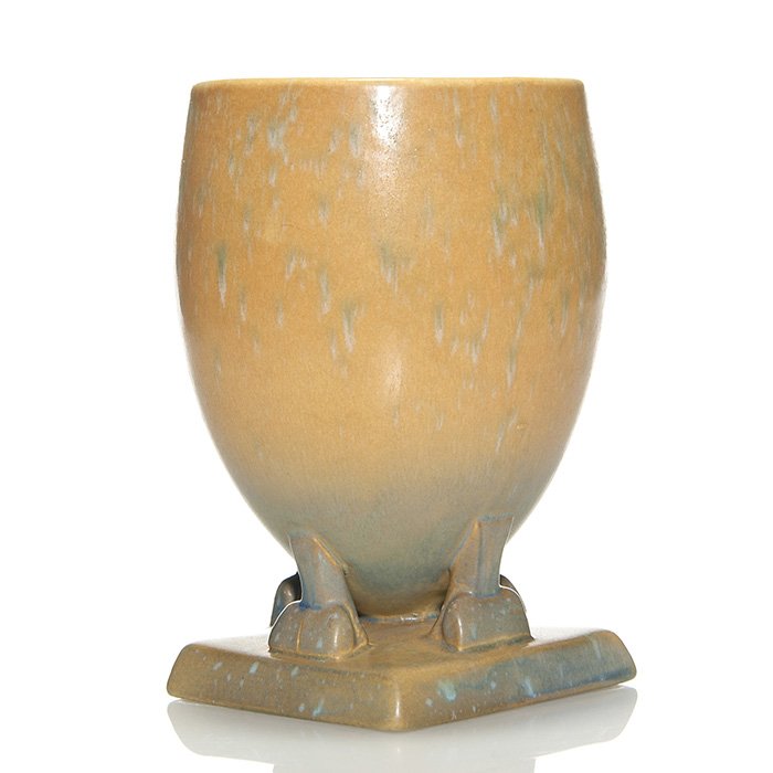 Roseville Futura “Ostrich Egg” vase, 400-7”, 7 1/2”: Roseville Futura “Ostrich Egg” vase, shape 400-7”. Unmarked. Excellent original condition. Height is 7 1/2 inches.