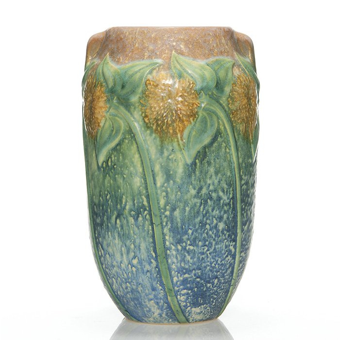 Roseville Sunflower vase, shape 494-10", 10 1/4" (1 of 1)