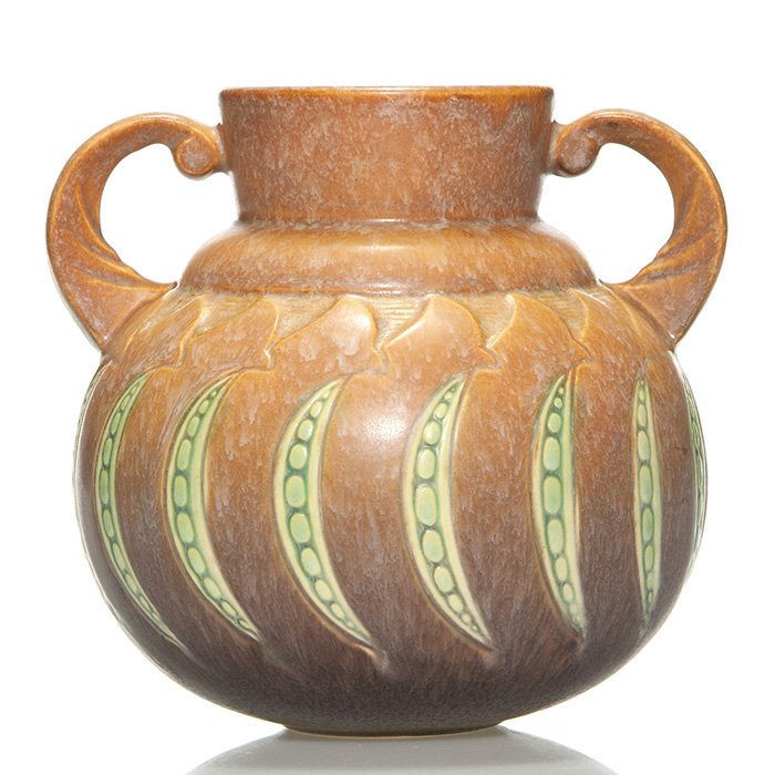 Roseville brown Falline vase, 6". Shape 644-6" (1 of 1)