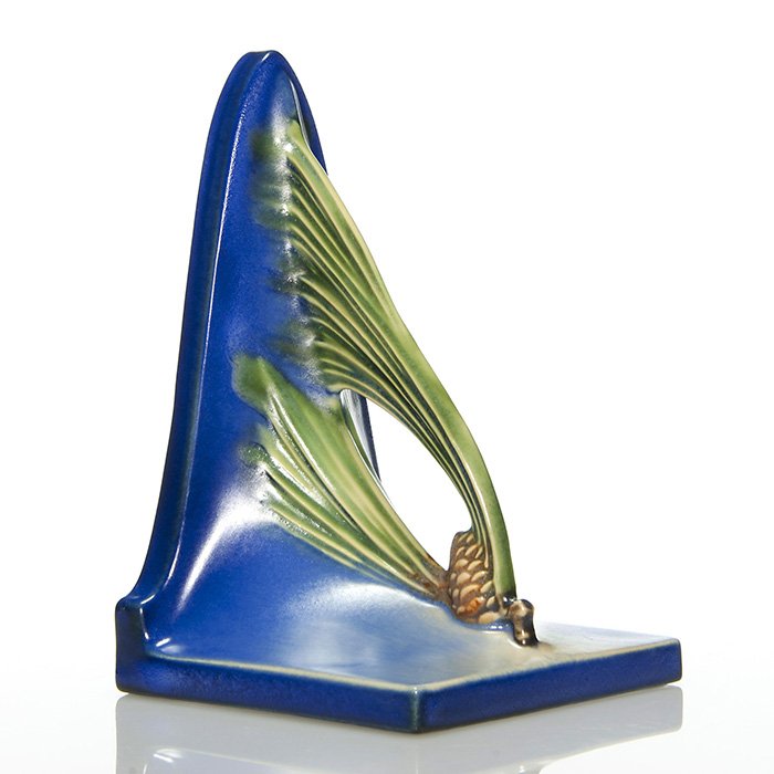 Roseville Pine Cone wall sconce, blue, 8 1/4", (1 of 1)