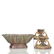Roseville Carnelian II bowl and candlesticks, 3 3/4"