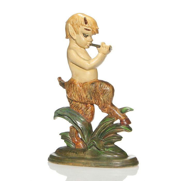 Weller Pan garden ornament, rough condition, 16" (1 of 1)