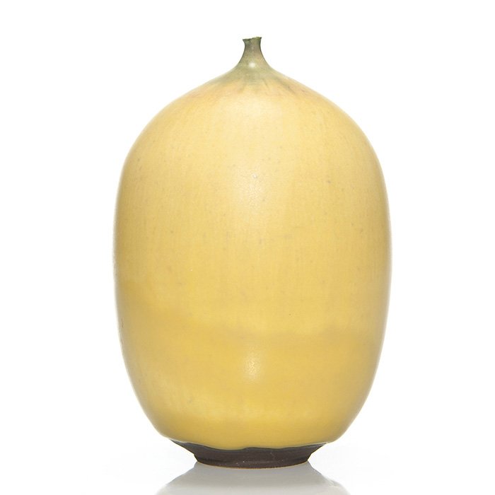 Cabat Feelie vase, yellow mat, 5" x 3 1/4" (1 of 1)