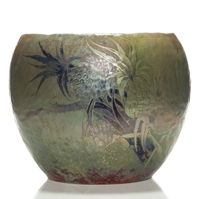 Clement Massier jardiniere, pineapples, (1 of 2)