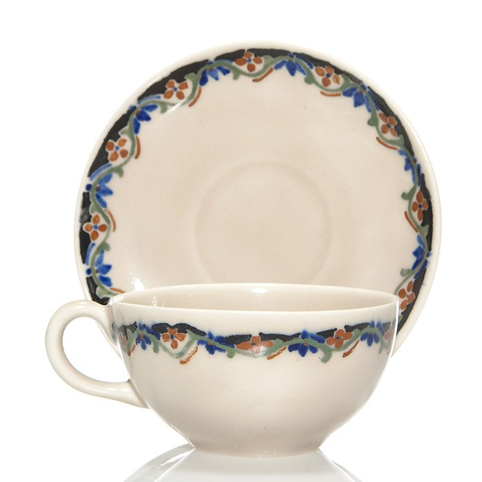 Rookwood porcelain cup and saucer, Toohey, 1918 (1 of 1)
