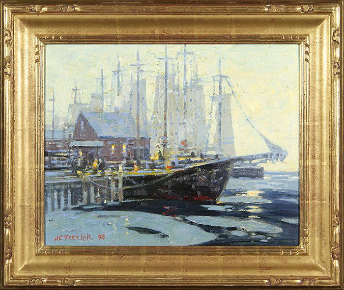 John Terelak, O/B "Drying Sails Gloucester", 16"x20" (1 of 4)