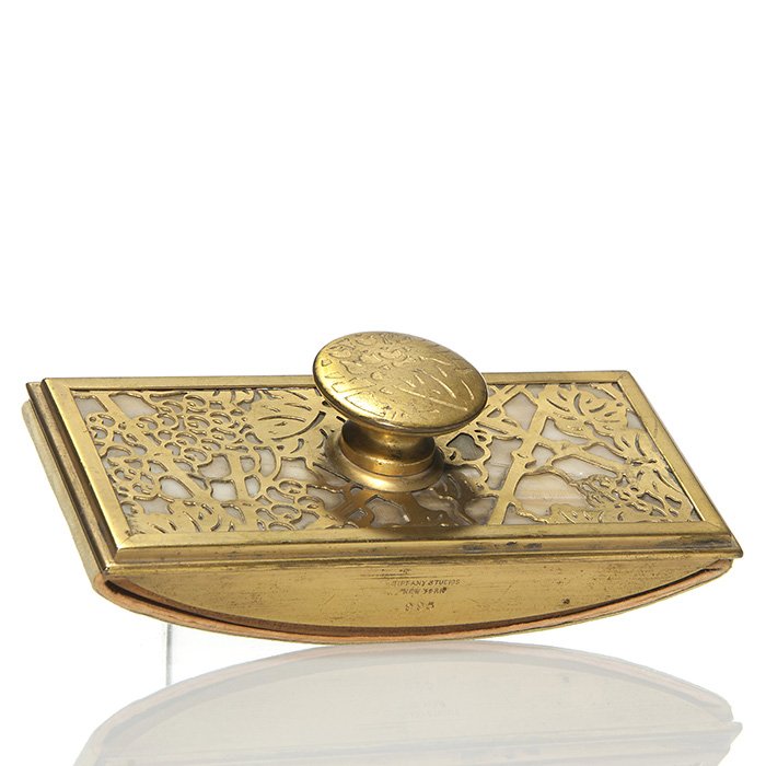 Tiffany dore Grape Leaf ink blotter, 5 3/4"L, #995 (1 of 1)