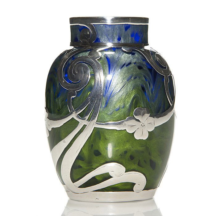 Loetz Titania silver overlay vase, 4" (1 of 1)