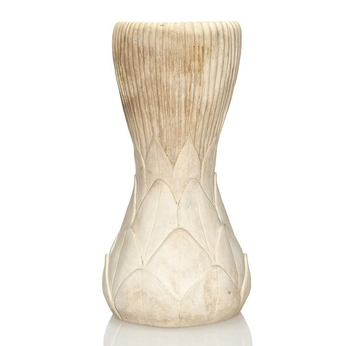 Tiffany bisque pottery artichoke vase, 11", signed (1 of 1)