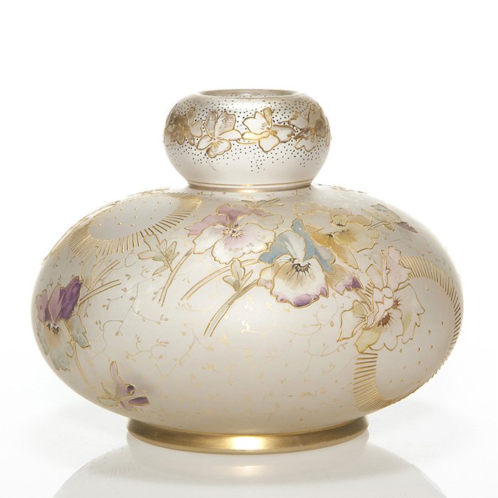 Mt Washington Royal Flemish vase, pansies, 5 3/4" (1 of 1)