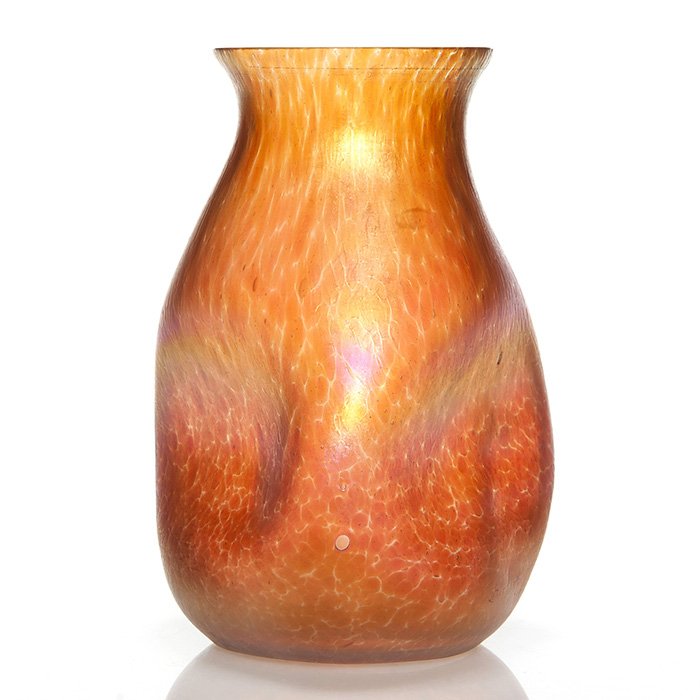 Loetz Candia Silberiris vase, dimples, rainbow, 7 5/8" (1 of 1)