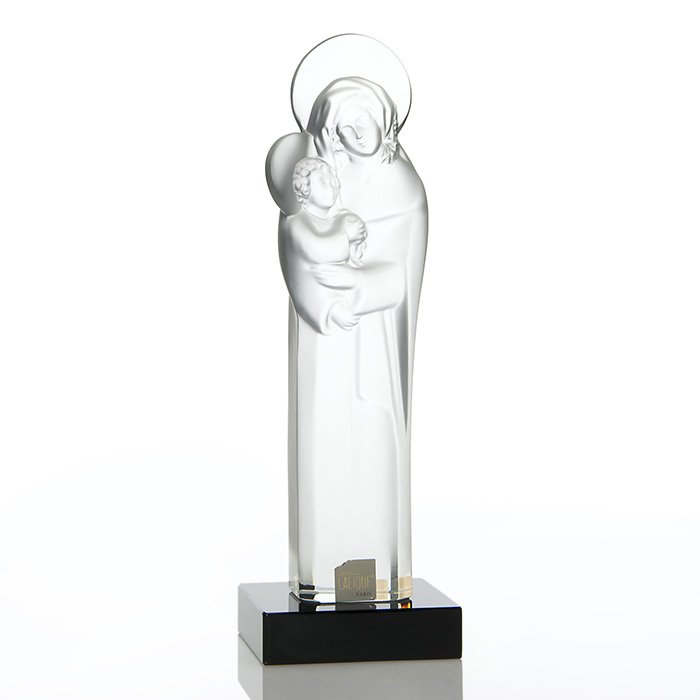 Lalique Madonna & Child figure, base, 15", signed (1 of 1)