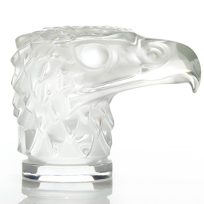 Lalique Eagle hood ornament, frosted, 4 1/2", signed (1 of 1)