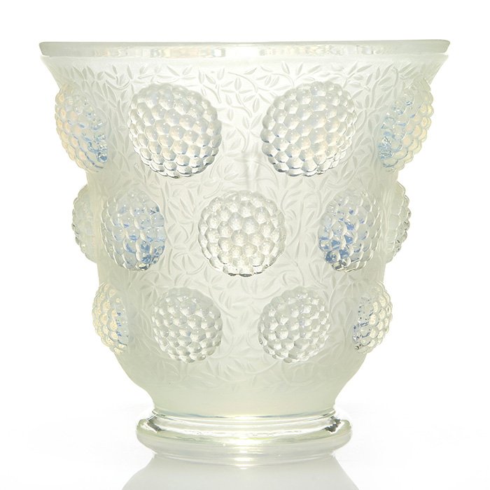 Verlys opalescent vase, hydrangea blossoms, 6 3/8" (1 of 1)