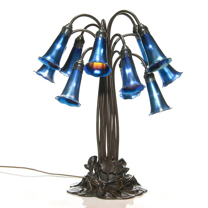 Renaissance 12 light lily lamp, 20", Lotton shades (1 of 2)