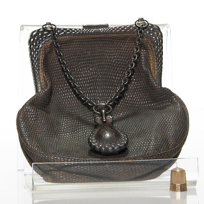 Tiffany Sterling ladies reptile purse + 14K thimble (1 of 1)