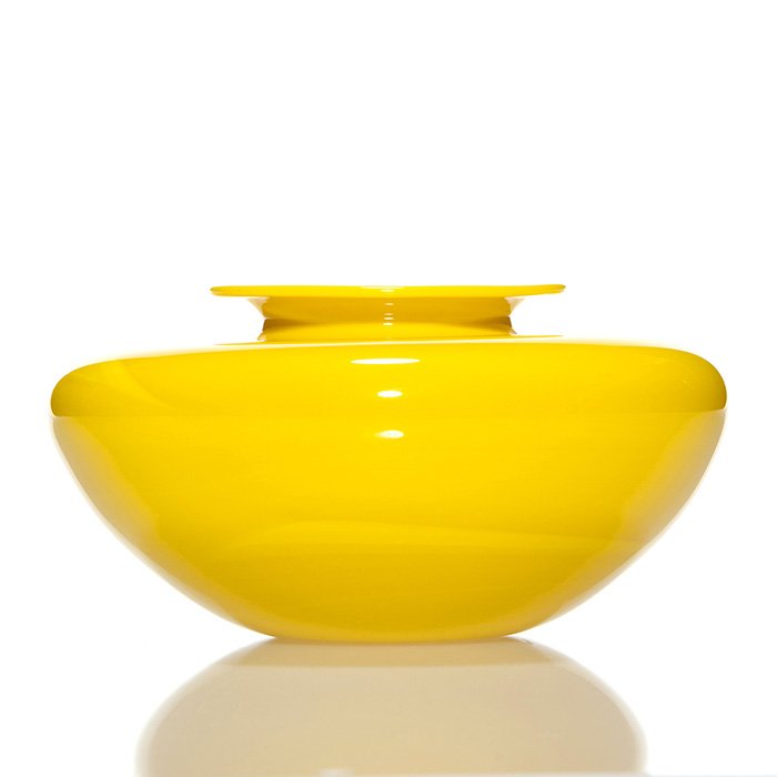 Charles Lotton Mandarin Yellow low vase, 1984 (1 of 1)