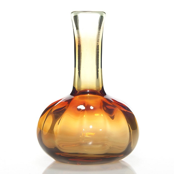 Labino amberina vase, 5", signed, 1985 (1 of 1)