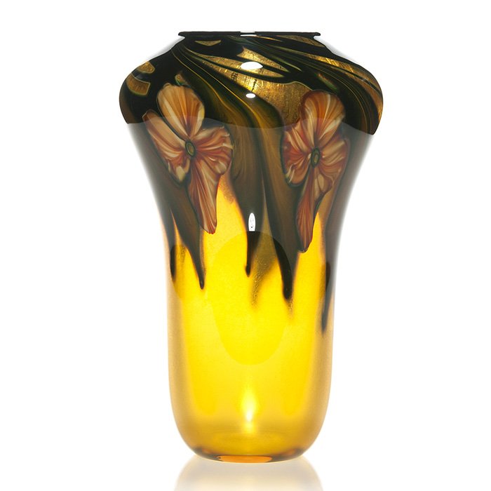 Charles Lotton Amber Multi Flora vase, 10" (1 of 1)
