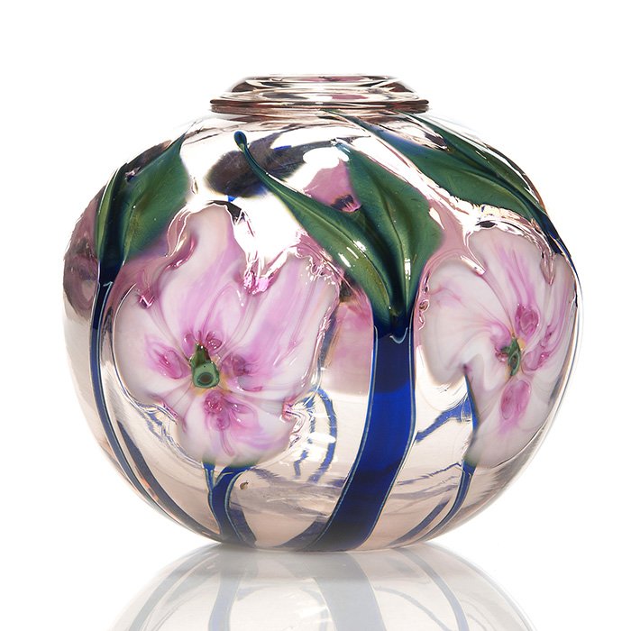 Early Charles Lotton Multi Flora vase, 5",1981, sign (1 of 1)