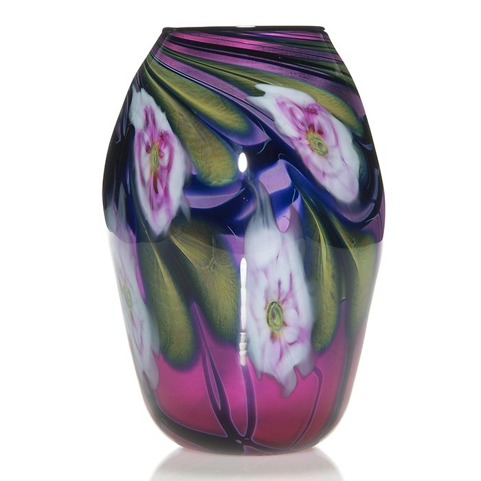 Charles Lotton Multi Flora vase, 3 shaded colors, 10" (1 of 1)