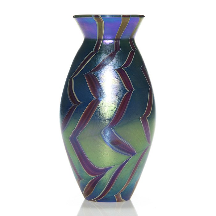 Early Lundberg Zipper vase, 7 1/2", dated 3/74 (1 of 1)