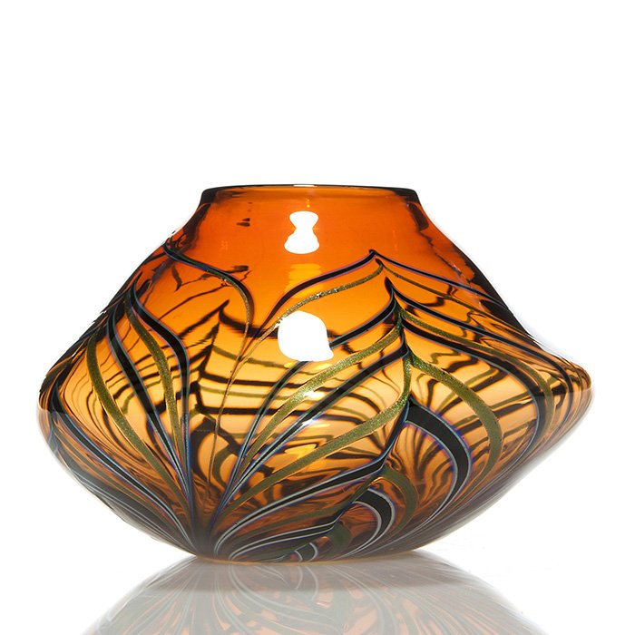 Daniel Lotton Sunkiss vase, black, aventurine, 4 1/2" (1 of 1)