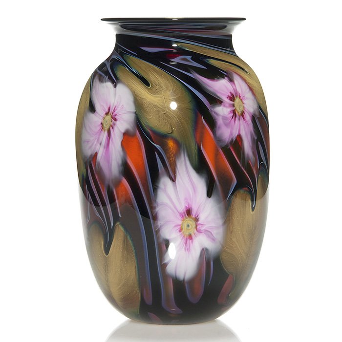 Charles Lotton Multi Flora vase, 10", 1987 (1 of 1)
