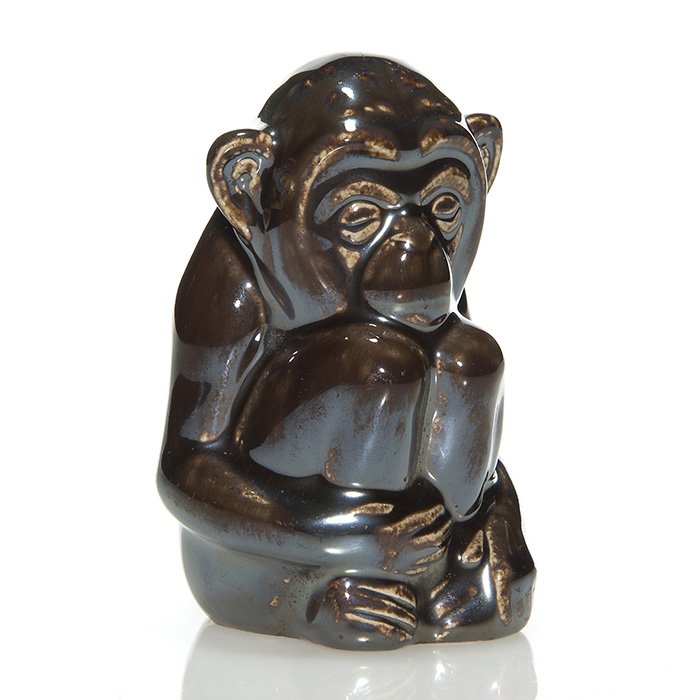 Rookwood monkey paperweight, 1938, 6084, 3 7/8" (1 of 1)