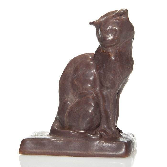 Rookwood Cat paperweight, 1911, 1883, 5 3/8" (1 of 1)