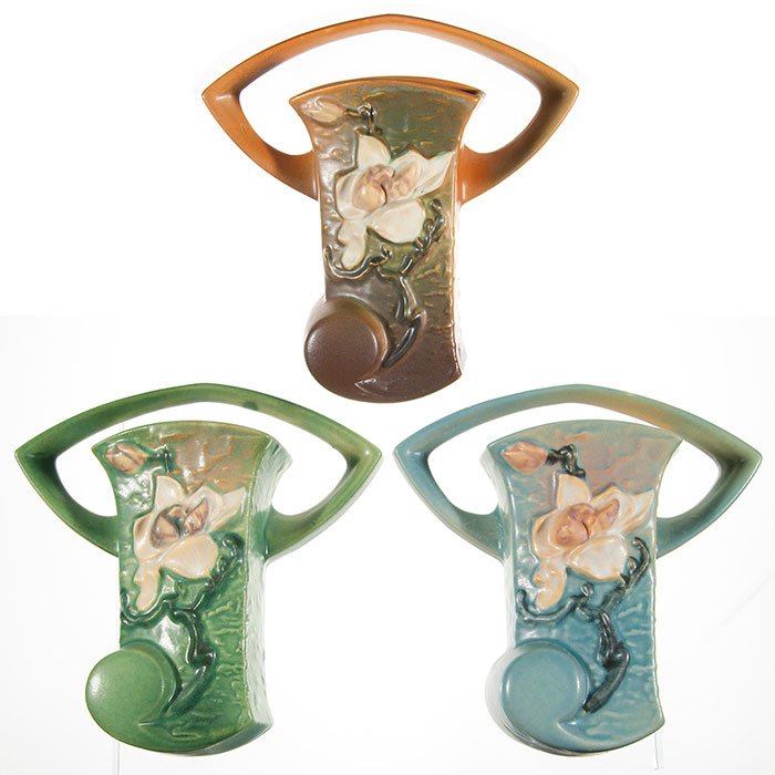 3 Roseville Magnolia wall pockets, 1294-8, 8 1/2" (1 of 4)