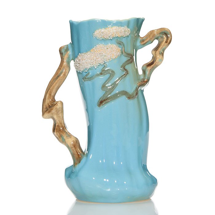 Trial glaze Roseville Ming Tree vase, 8 3/8", 582-8 (1 of 2)