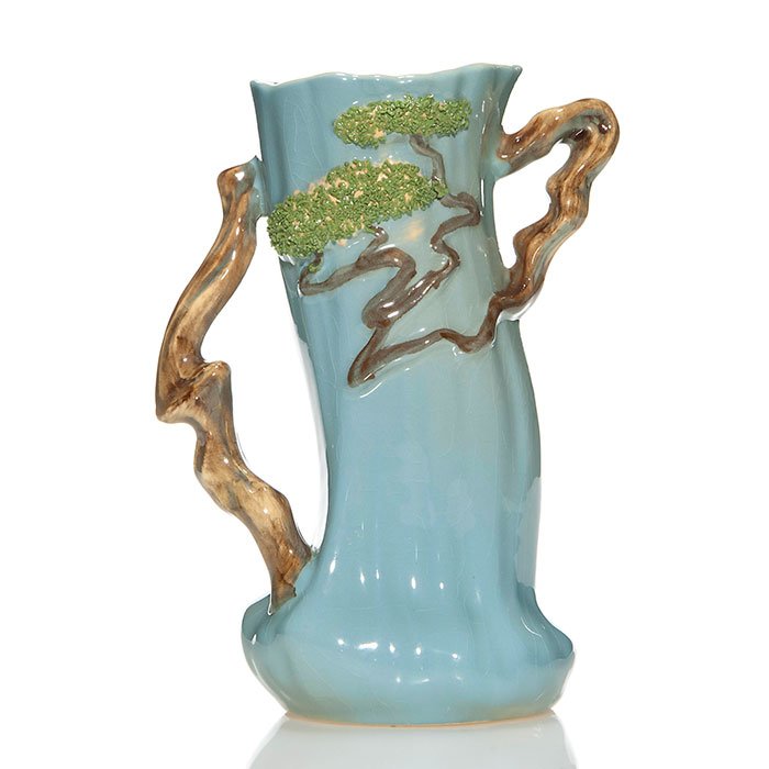 Trial glaze Roseville Ming Tree vase, 8 1/4", 582-8 (1 of 2)
