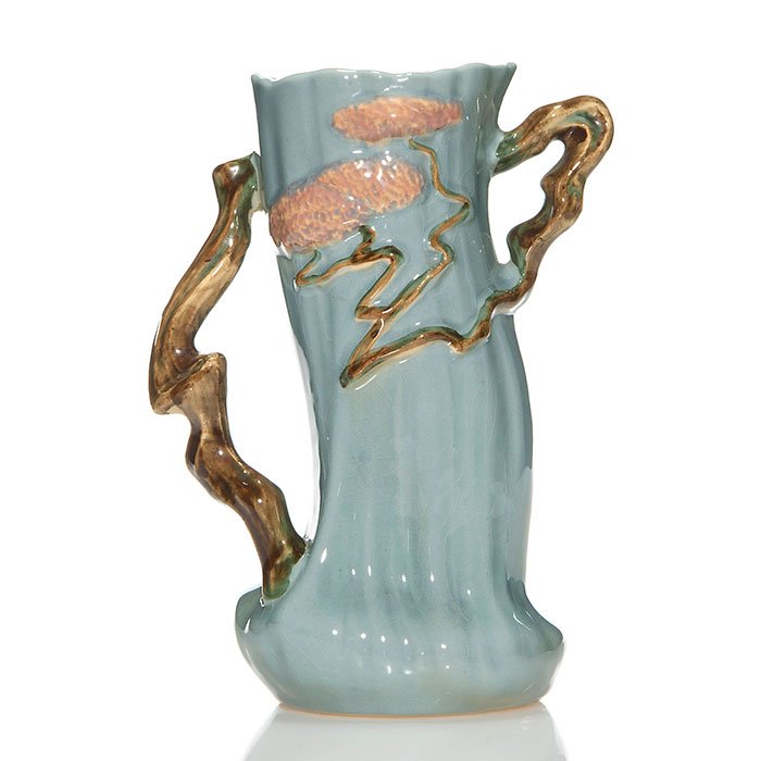 Trial glaze Roseville Ming Tree vase, 8 1/4", (1 of 2)