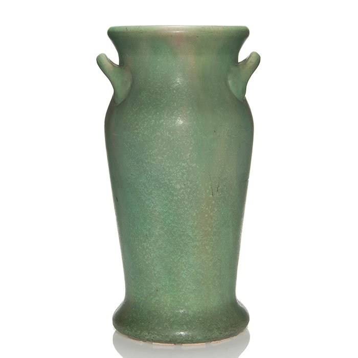 Roseville Antique Matt Green umbrella stand, 21 1/4" (1 of 2)