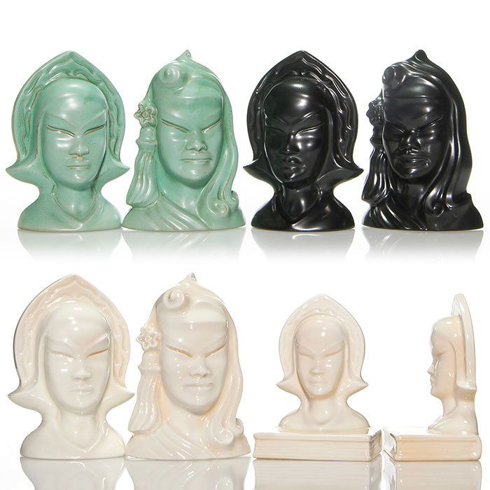 8 Roseville Burmese: pr bookends, 6 heads, 72B, 82B (1 of 5)