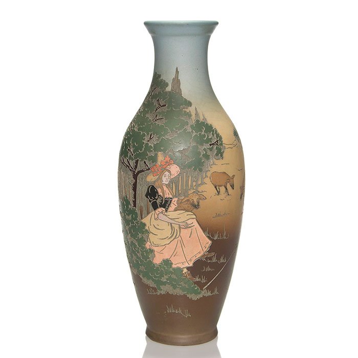 Weller Dickens Ware vase, Little Bo Peep, LJB, 17 7/8" (1 of 2)