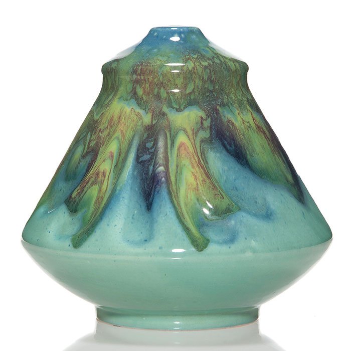 Weller lamp vase, glaze effect, England, 8 1/4" (1 of 2)